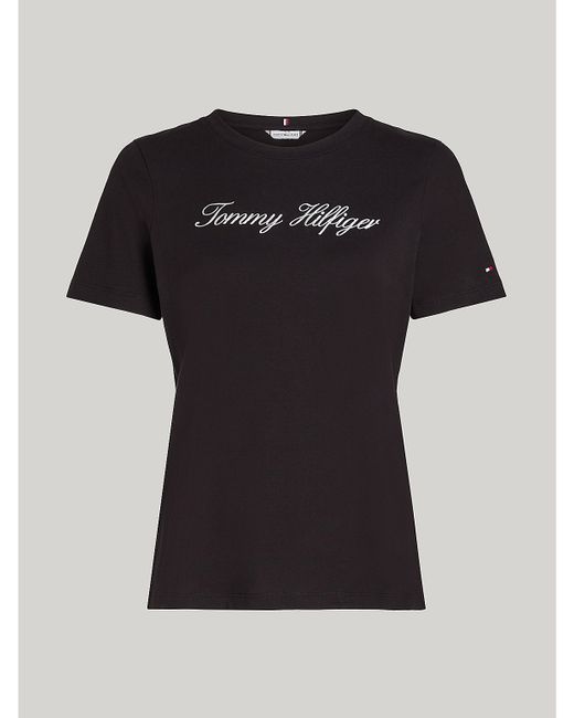 Tommy Hilfiger Embroidered Script Logo T-Shirt