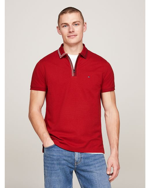 Tommy Hilfiger Regular Fit Tipped Zip Polo