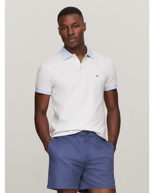 Tommy Hilfiger Slim Fit Tipped Polo Blue