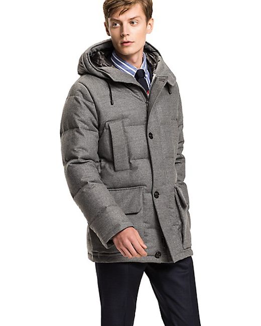 Tommy Hilfiger Tailored Collection Wool Down Parka Fog Heather