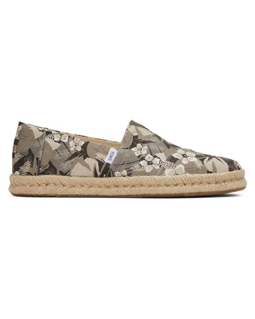 Toms Alpargata Tropical Print Recycled Cotton Espadrille Rope Sole Slip-Ons