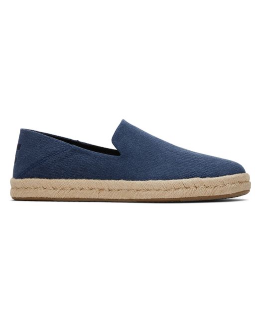Toms navy Espadrille rope sole Recycled Cotton slip on shoe santiago UK9.5 Slip-Ons