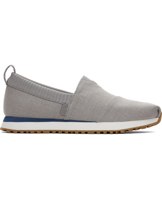 Toms Grey Trainer Heritage Canvas Resident Slip On Shoe