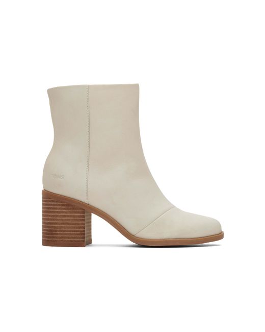 Toms white heeled boot mid shaft evelyn