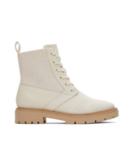 Toms Vegan White Lace Up Boot Ionie