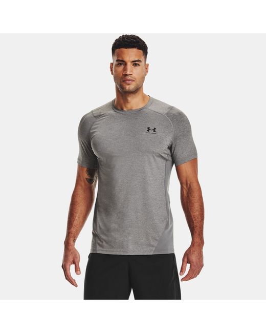 Under Armour HeatGear Fitted Short Sleeve Carbon Heather Black