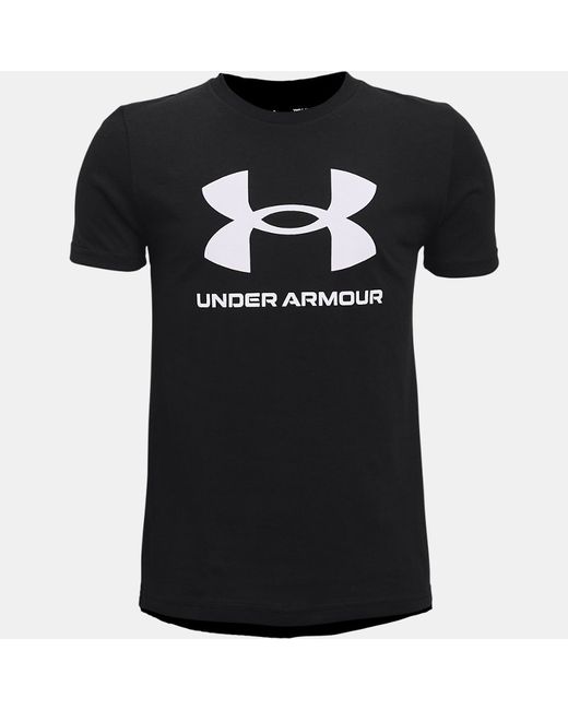 Under Armour Boys Sportstyle Logo Short Sleeve White YLG 59 63