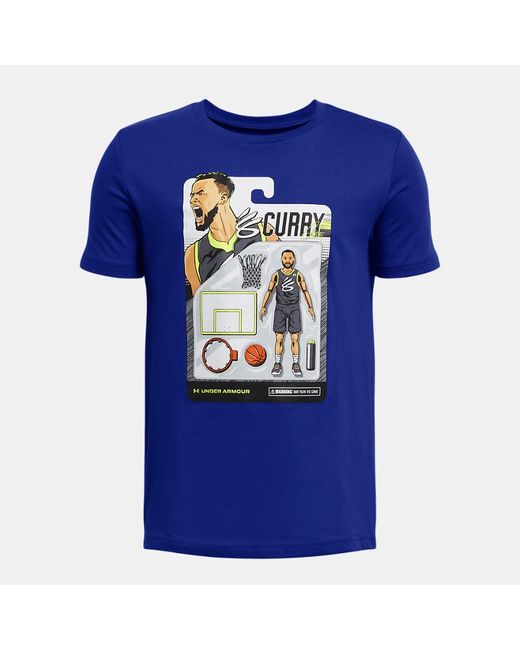 Under Armour Boys Curry Animated T-Shirt Royal White YLG 59 63