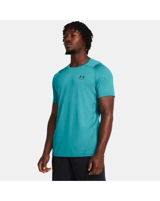 Under Armour HeatGear Fitted Short Sleeve Circuit Teal Hydro