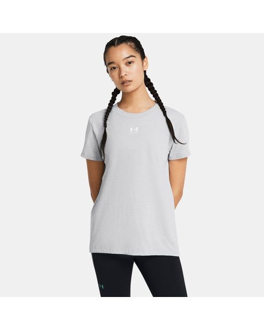 Under Armour Rival Core Short Sleeve Mod Light Heather White