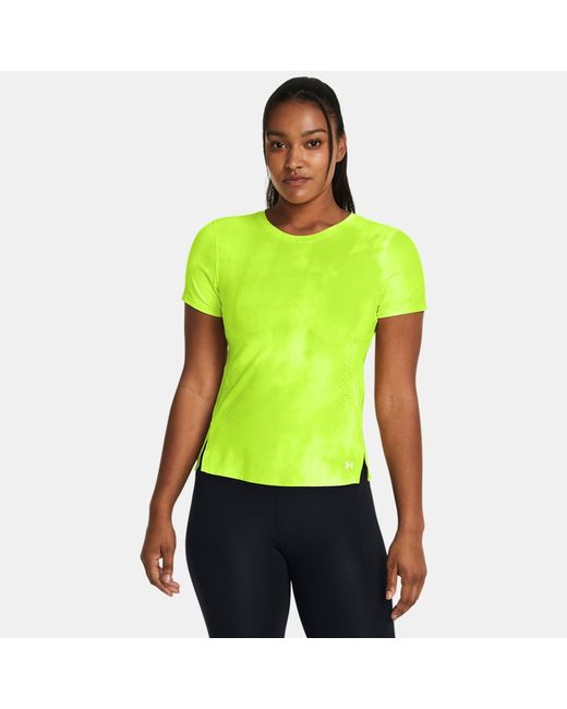 Under Armour Launch Elite Printed Short Sleeve High Vis Yellow Reflective