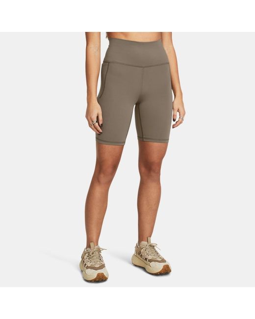 Under Armour Womens Meridian 7 Bike Shorts Taupe Dusk