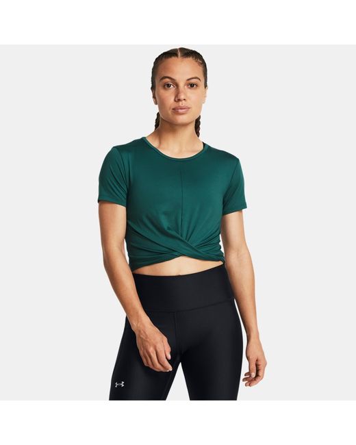 Under Armour Motion Crossover Crop Short Sleeve Hydro Teal White