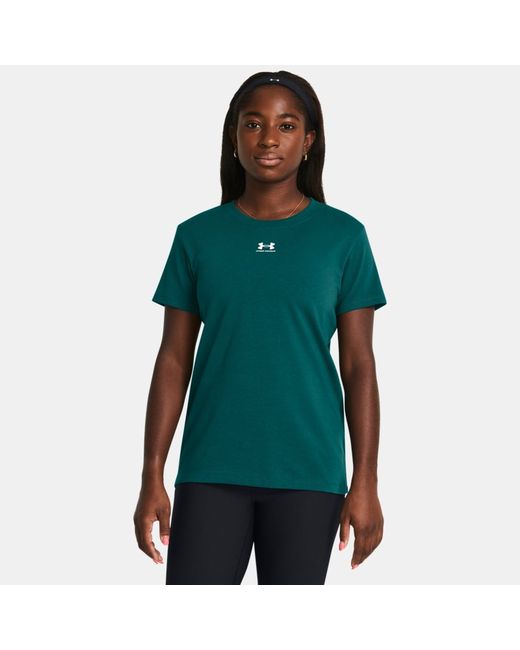 Under Armour Rival Core Short Sleeve Hydro Teal White