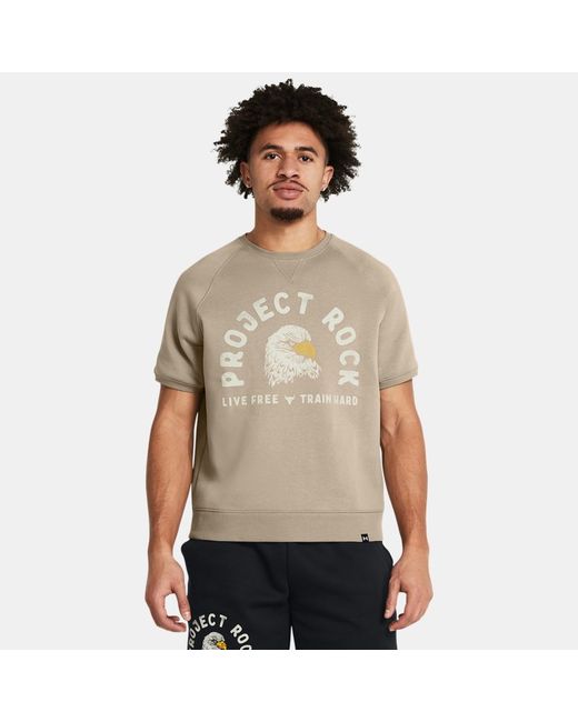 Under Armour Project Rock Eagle Graphic Short Sleeve Crew Timberwolf Taupe Silt Black