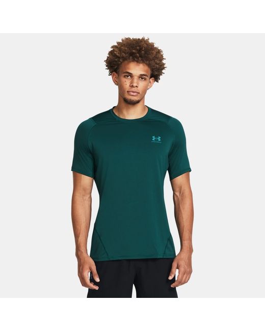 Under Armour HeatGear Fitted Graphic Short Sleeve Hydro Teal Circuit