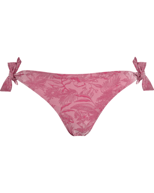 Vilebrequin Side Tie Bikini Bottom Jacquard Floral Swimming Trunk Flamme