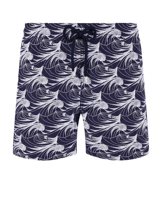 Vilebrequin Swim Trunks Embroidered Waves Limited Edition Swimming Trunk Mistral