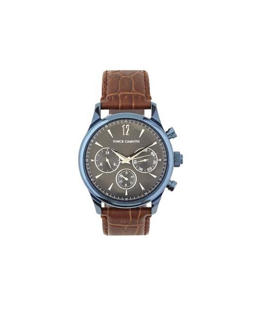 Vince Camuto The Chairman Brown Grey Croco Leather Watch