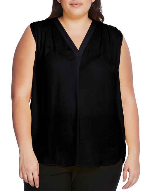 Vince Camuto Sleeveless V Neck Top Plus