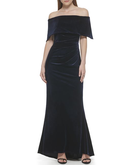Vince Camuto Pleated Off The Shoulder Gown