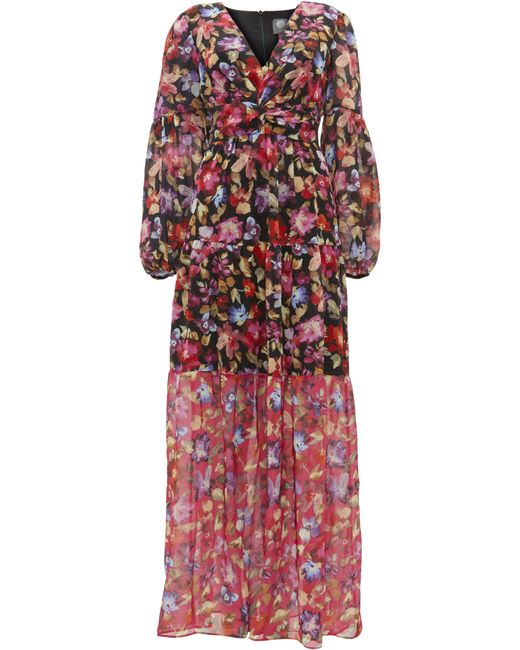Vince Camuto Pleated Floral Maxi Dress