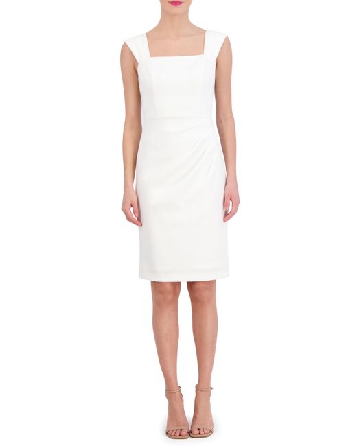 Vince Camuto Gathered Side Square Neck Dress