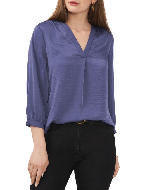 Vince Camuto Textured V Neck Top
