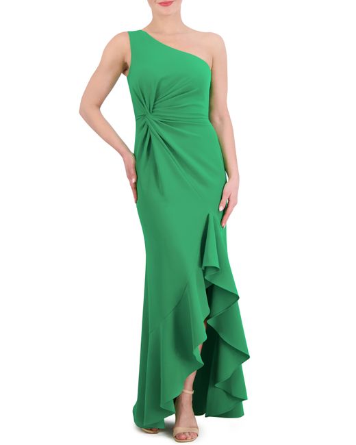 Vince Camuto Ruffled One Shoulder Twist Front Gown