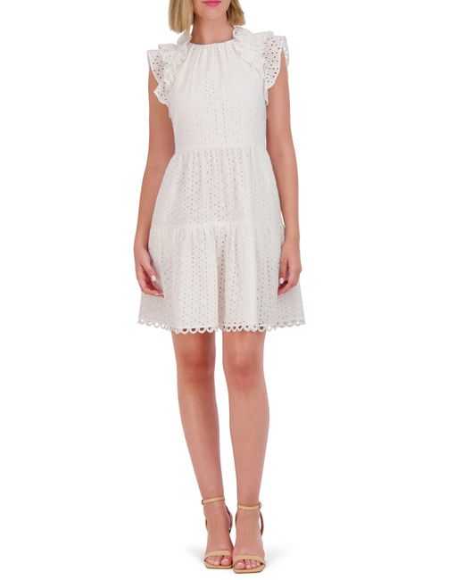 Vince Camuto Eyelet Ruffled Tiered Dress
