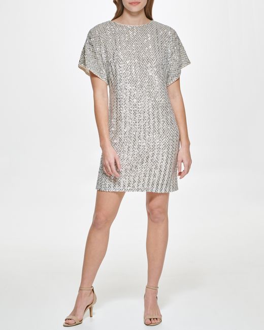 Vince Camuto Sequined Dolman Sleeve Dress