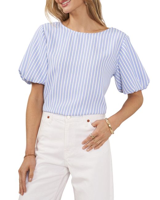 Vince Camuto Stripe Print Puff Sleeve Blouse