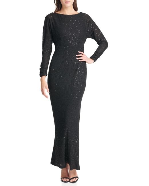 Vince Camuto Sequin Long-sleeve Gown