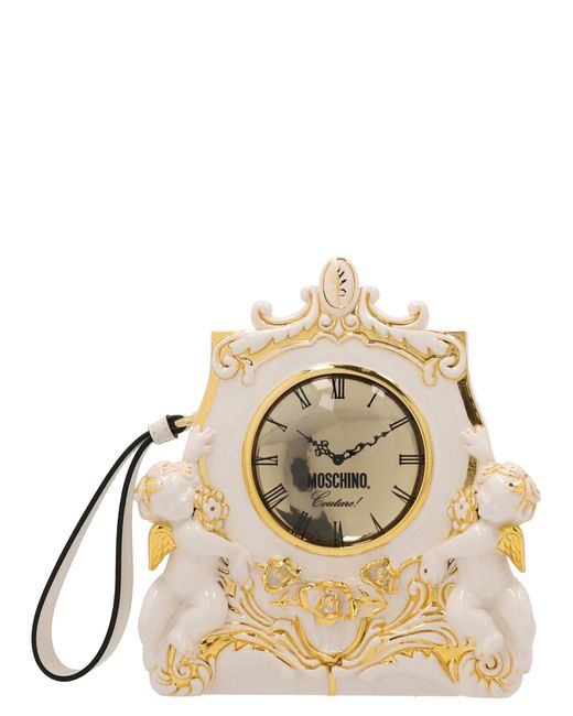 Moschino -Clock Clutch Bianco-