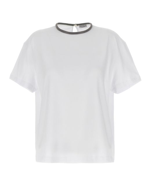 Brunello Cucinelli -Monile T Shirt Bianco-