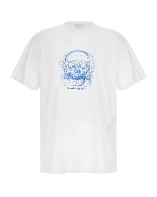Alexander McQueen -Printed T Shirt Bianco-