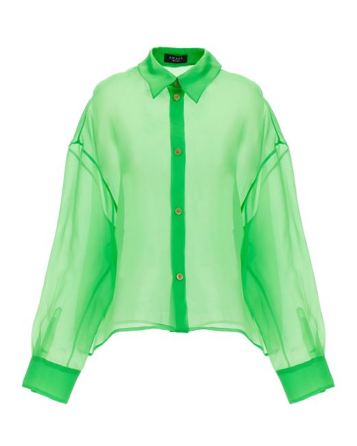 A.W.A.K.E. Mode A. W.A. K.E. Mode-Organdy 80s Shirt Camicie Verde-