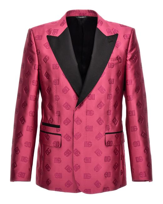 Dolce & Gabbana -Tuxedo Blazer Jacket Giacche Fucsia-