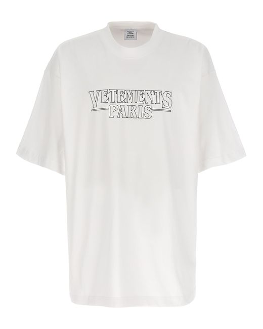 Vetements -Logo T Shirt Bianco-