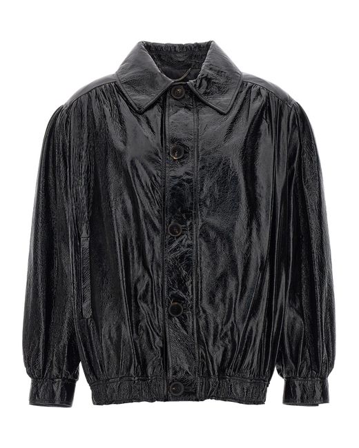 Alessandra Rich -Leather Bomber Jacket Giacche Nero-
