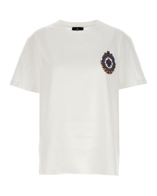 Etro -Embroidery T Shirt Bianco-