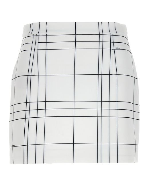 Marni -Patterned Skirt Gonne Bianco/Nero-