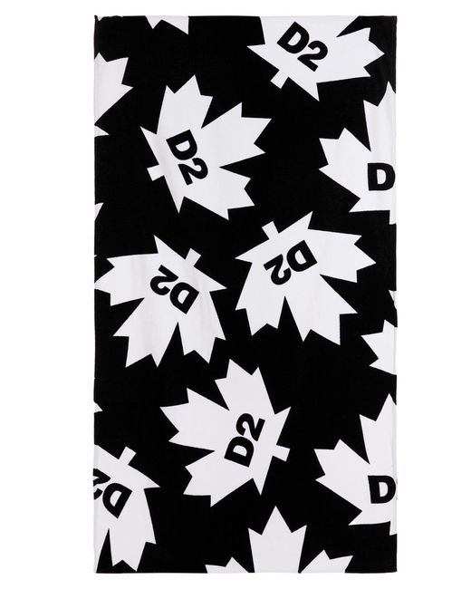 Dsquared2 -Logo Towel Beachwear Bianco/Nero-