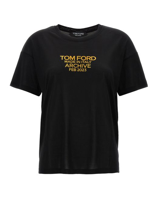 Tom Ford -Logo Print T Shirt Nero-
