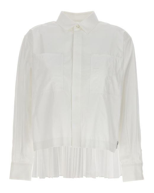 Sacai -Pleated Back Shirt Camicie Bianco-