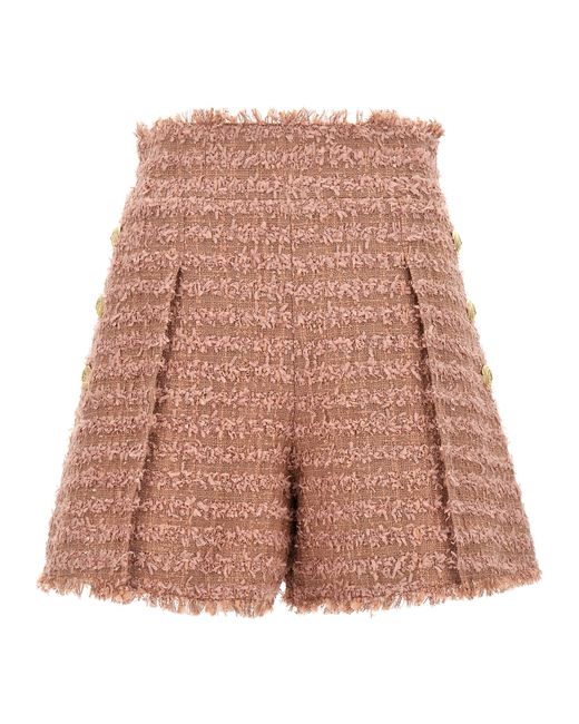 Balmain -Tweed Shorts Bermuda Short Rosa-