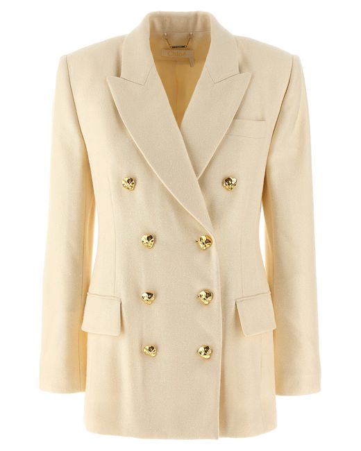 Chloé -Tailored Double-Breasted Blazer Giacche Bianco-
