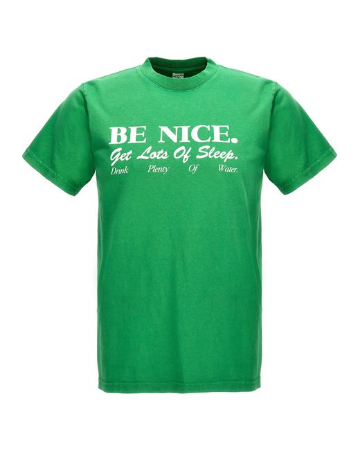 Sporty & Rich -Be Nice T Shirt Verde-