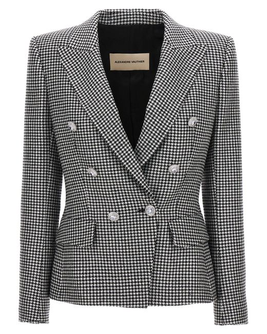 Alexandre Vauthier -Double-Breasted Houndstooth Blazer Giacche