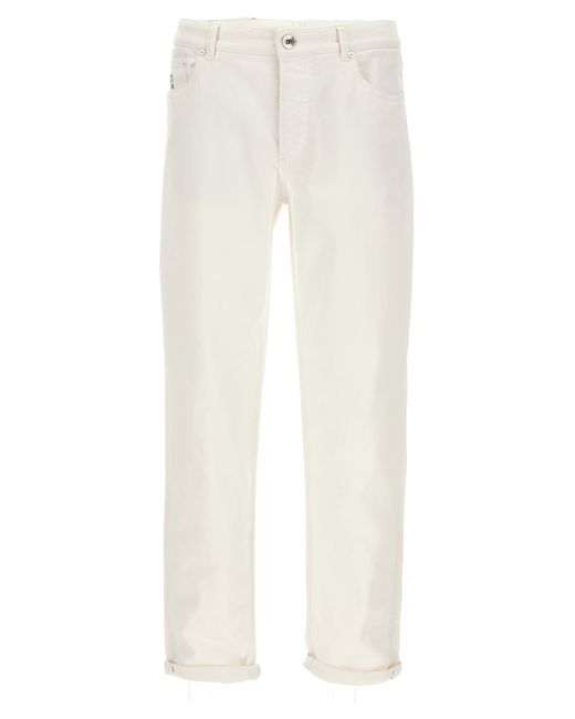 Brunello Cucinelli -Traditional Fit Jeans Bianco-